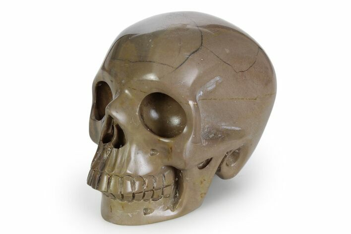 Realistic, Polished Chohua Jasper Skull #382011